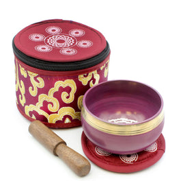 Chakra Silk Case Singing Bowl – Violet/Crown