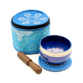 Chakra Silk Case Singing Bowl – Blue/Throat