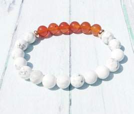 Charged Carnelian & Howlite Bracelet