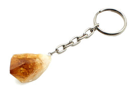 Raw Citrine Point Keychain