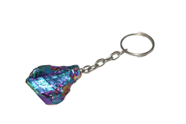 Raw Rainbow Aura Keychain