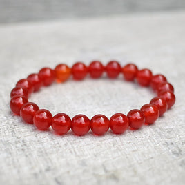 Charged Carnelian Agate Beaded Bracelet