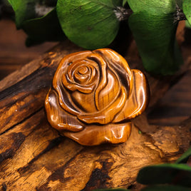 Tiger's Eye Carved Rose