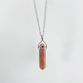 RHODONITE POINT PENDANT-STERLING SILVER