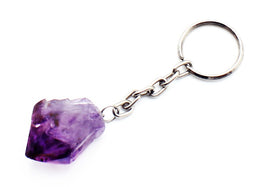 Raw Amethyst Point Keychain