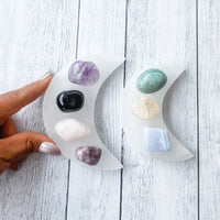 Selenite Moon Charging Plate