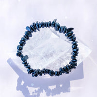 BLACK TOURMALINE CRYSTAL CHIP STRETCH BRACELET