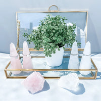 ROSE QUARTZ CRYSTAL RING STAND HOLDER