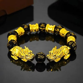 Charged Black Onyx & Gold Bracelet