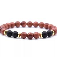 CHARGED GOLDSTONE  & BLACK TURMALINE BRACELET