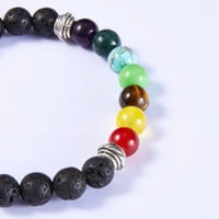 Charged Lava Stone Chakra Bracelet