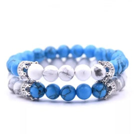 Charged Lapis Lazuli & Howlite Bracelet Set