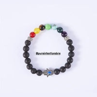 Charged Lava Stone Chakra Bracelet